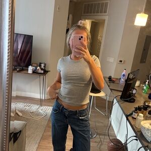 H&M Light Gray Short Sleeve Tee